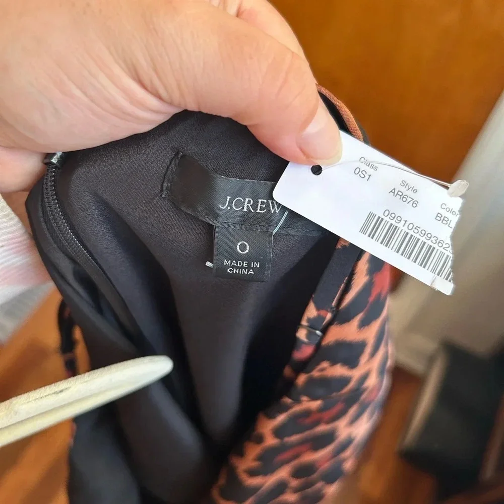 NWT J.CREW LEOPARD SLIP DRESS